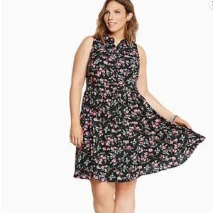 Sleeveless Challis Torrid Shirt Dress 1x